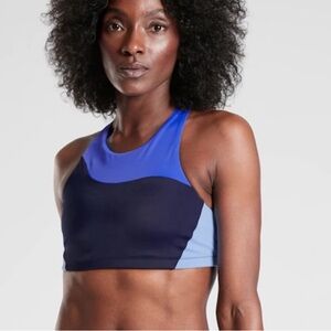 Athleta Freestyle Colorblock High Neck Bikini Top Swim S Small New